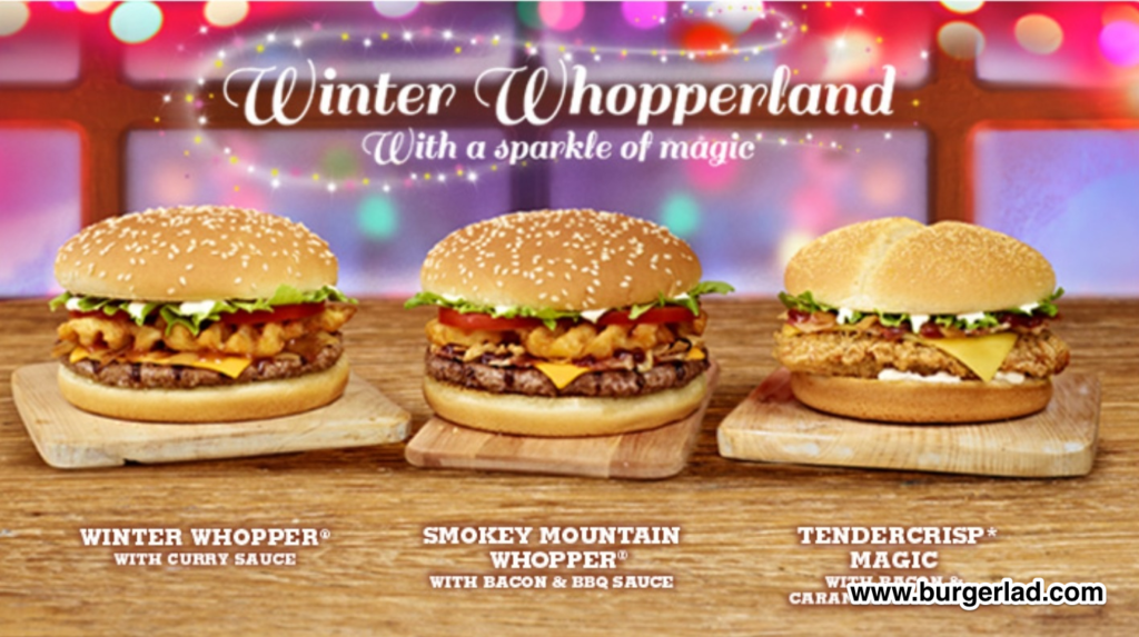 Burger King Winter Whopperland Christmas 2013 Burgers