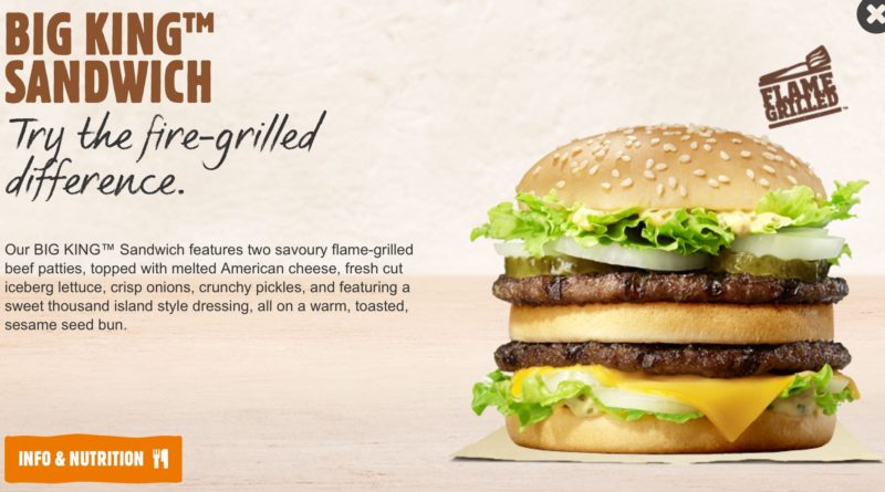 Burger King Big King Sandwich