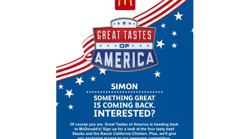 McDonald's Great Tastes of America 2018