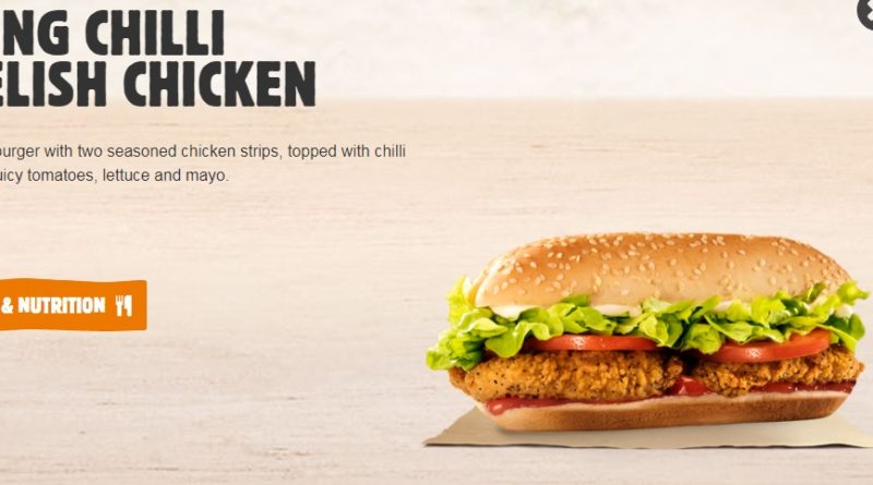 Burger King Long Chilli Relish Chicken