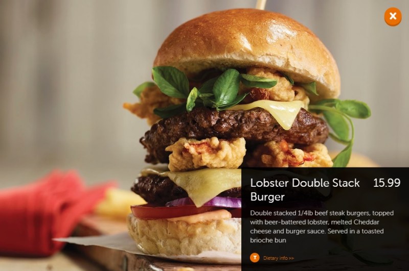 Beefeater Lobster Double Stack Burger