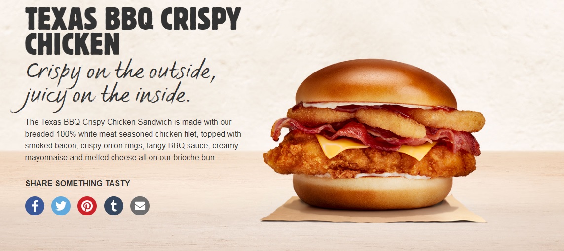 Texas BBQ Crispy Chicken Sandwich