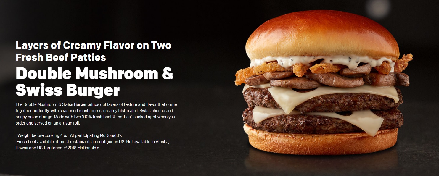 McDonald's USA Double Mushroom & Swiss Burger